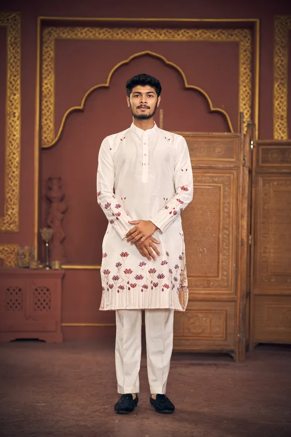 Lotus_Jacquard_Handloom_Kurta
