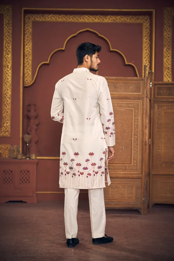 Lotus_Jacquard_Handloom_Kurta