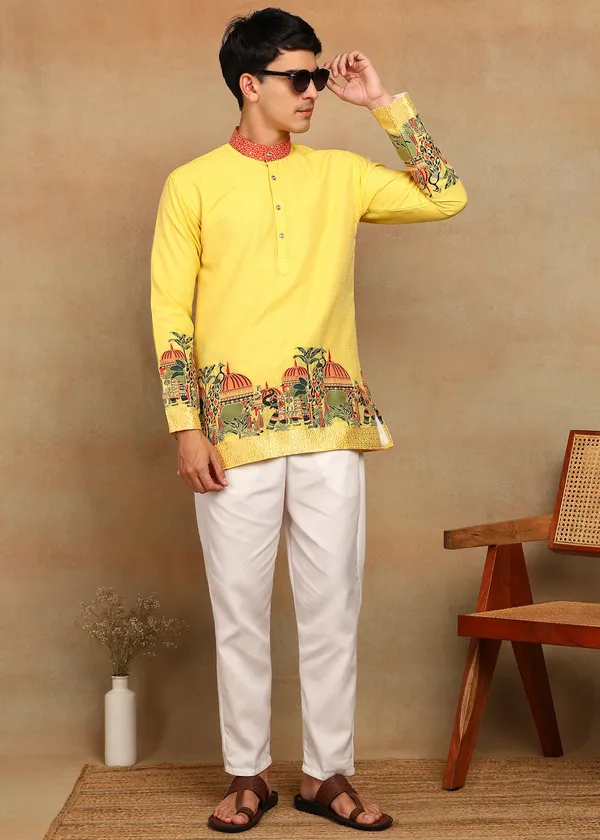Agra_Jacquard_Morr_Kurta_Yellow