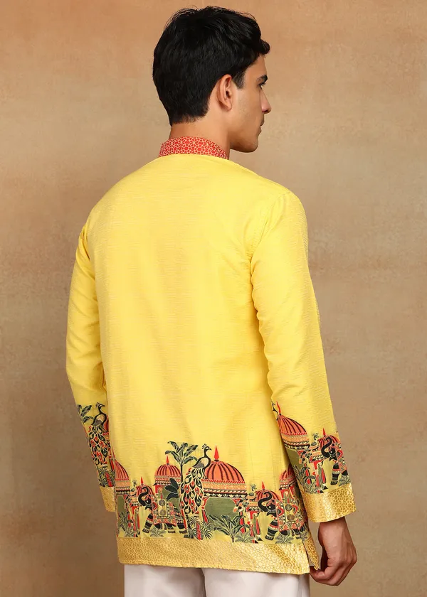 Agra_Jacquard_Morr_Kurta_Yellow