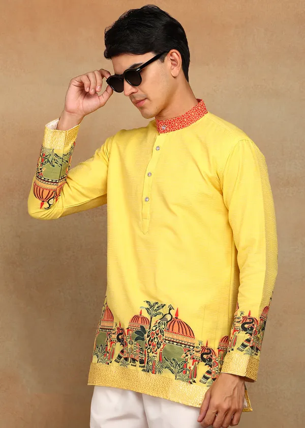 Agra_Jacquard_Morr_Kurta_Yellow