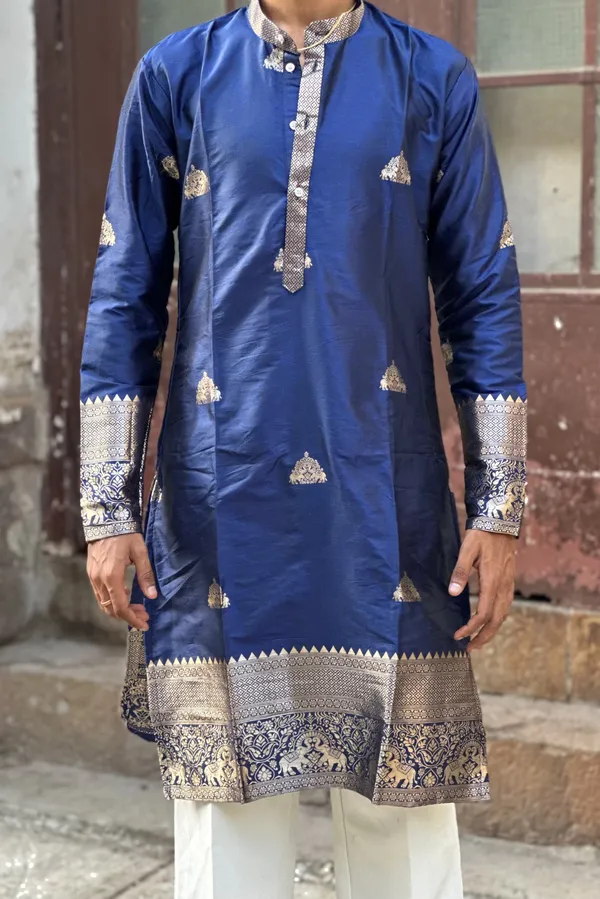 Face_Hathi_Heritage_Kurta_Navy_Blue