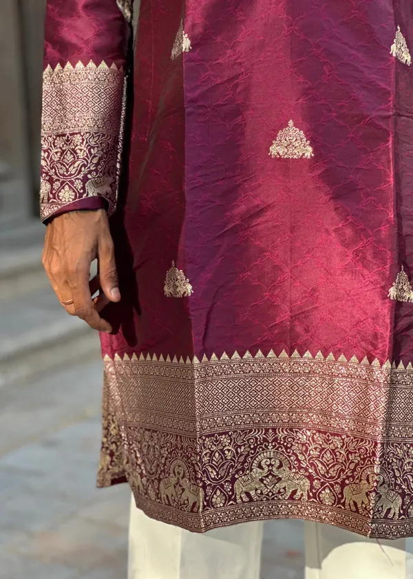 Face_Hathi_Heritage_Kurta_Wine