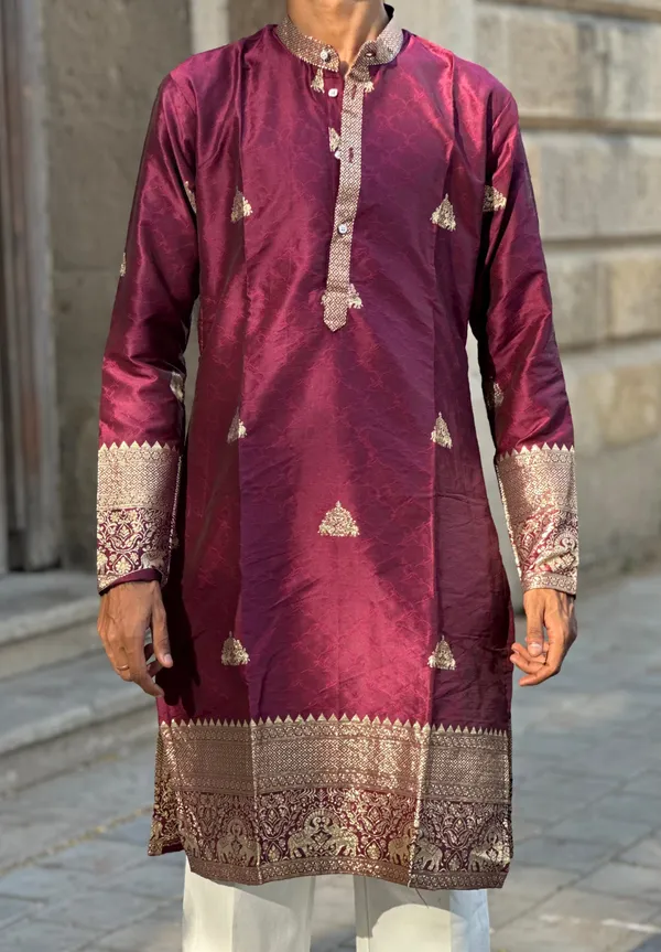 Face_Hathi_Heritage_Kurta_Wine