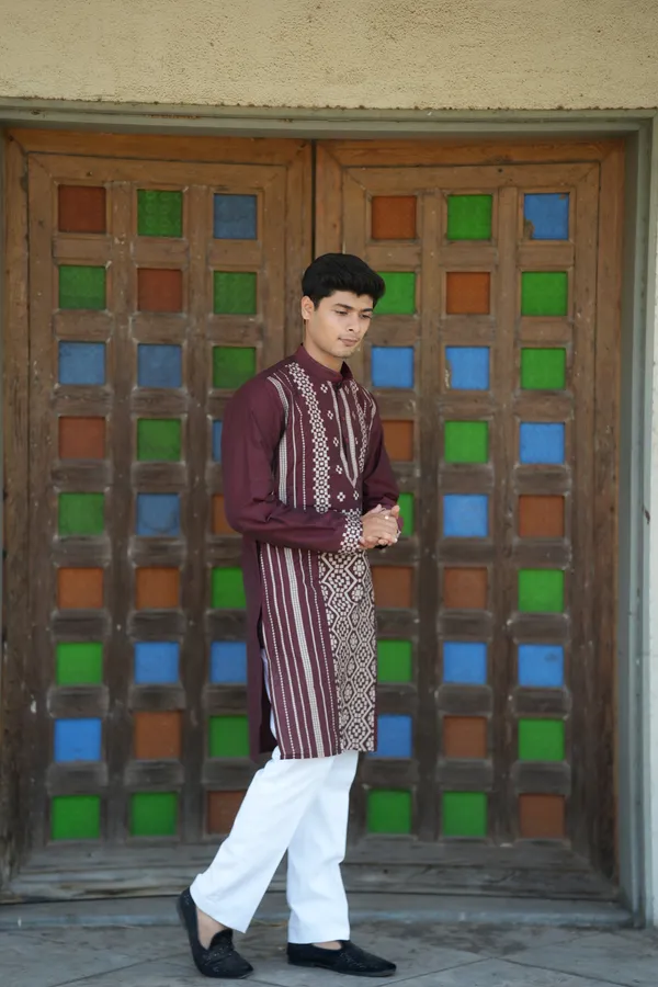 Top_Line_Diamond_Jacquard_Kurta_Navy
