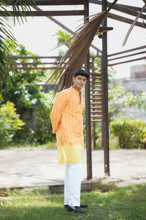 V_Rose_Multi_Jacquard_Kurta_Yellow