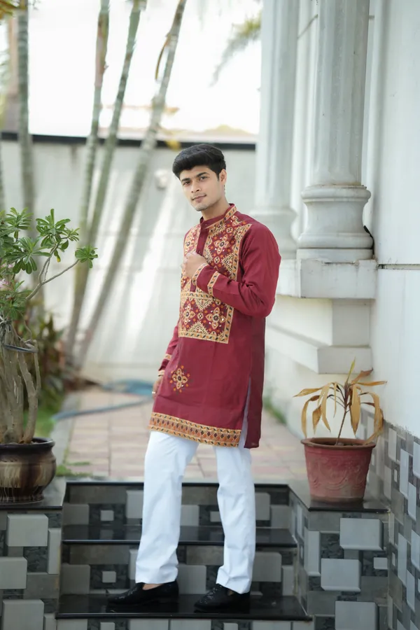 Box_Raja_Mirror_Designer_Kurta_Red