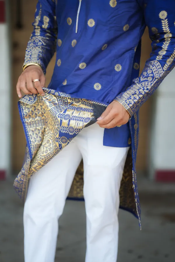 Pluto_Sharped_Jacquard_Kurta_Blue
