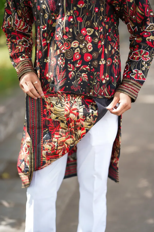 Star_Petals_Rich_Handwork_Kurta_Black