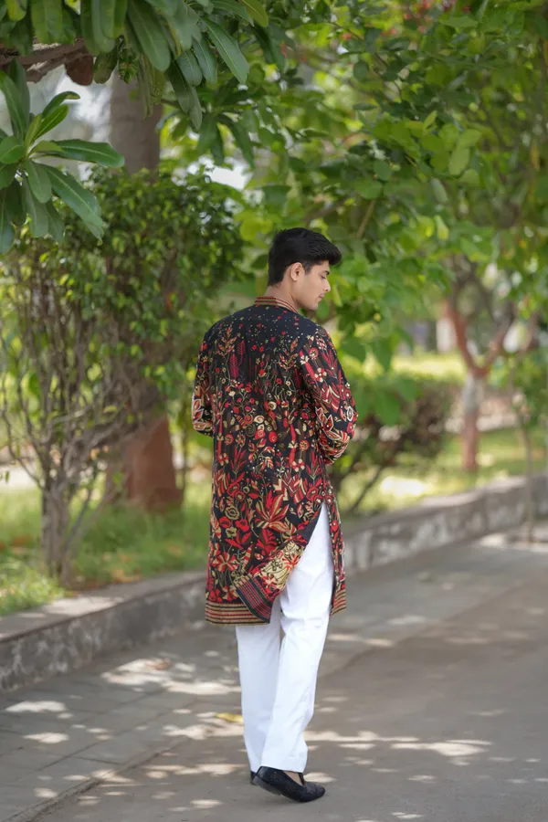 Star_Petals_Rich_Handwork_Kurta_Black