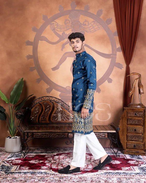 Royal_Dusk_Zari_Embroidered_Heirloom_Kurta_Beige