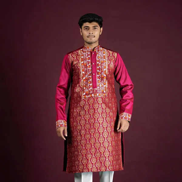 Midnight_Heirloom_Jacquard_Kurta_Pink