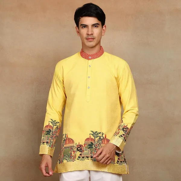 Agra_Jacquard_Morr_Kurta_Yellow