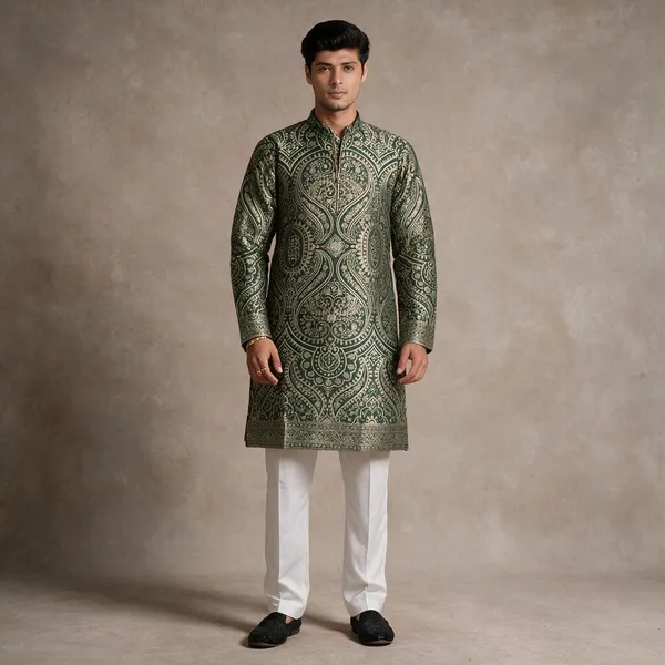 Heart_Heavy_Designer_Kurta_Green