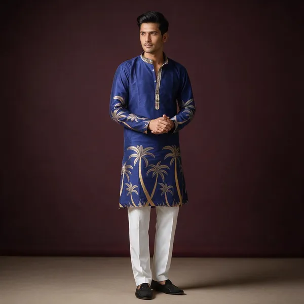 Gold_Coco_Designer_Kurta_Blue