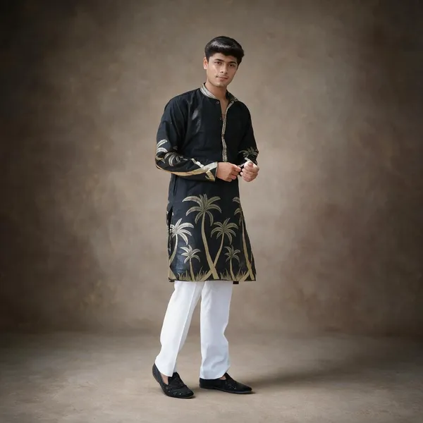 Gold_Coco_Designer_Kurta_Black