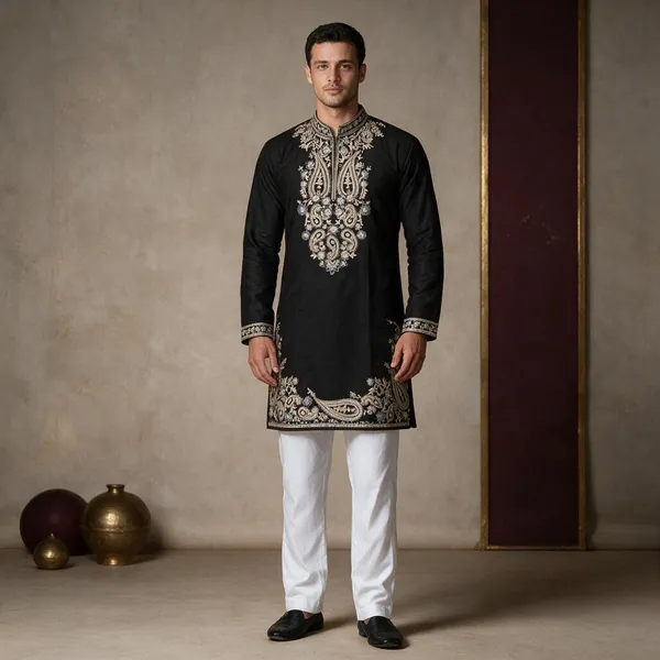 Keri_Royal_Armani_Short_Chain_Kurta_Black