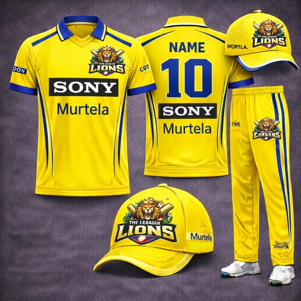 Yellow_Polyester_And_Spandex_Cricket_Jersey_Set_Sportswear_Set