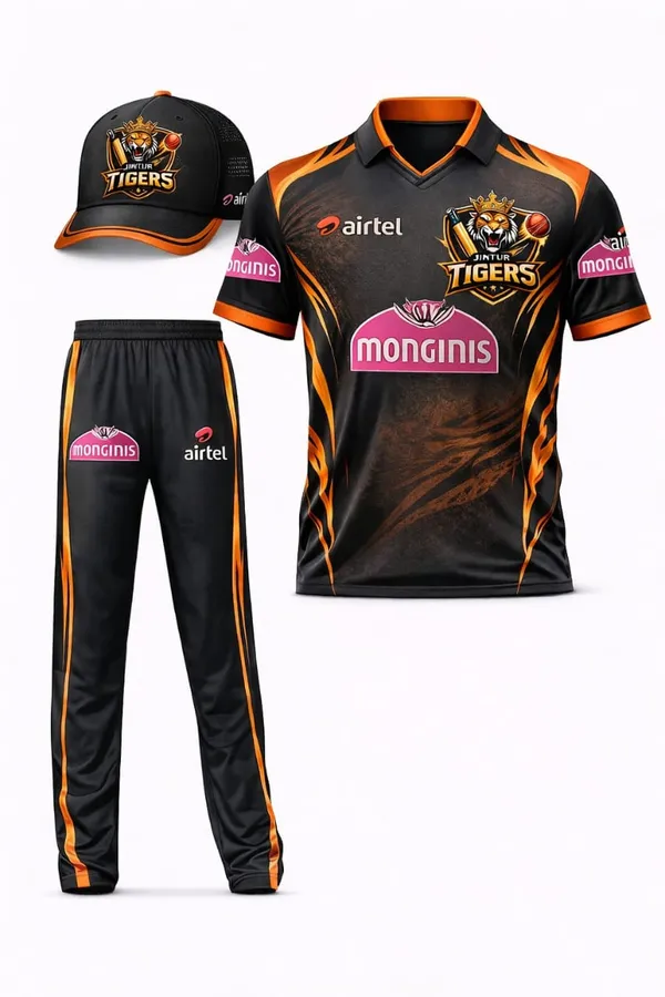 Black_Polyester_And_Spandex_Cricket_Jersey_Set_Sportswear_Set