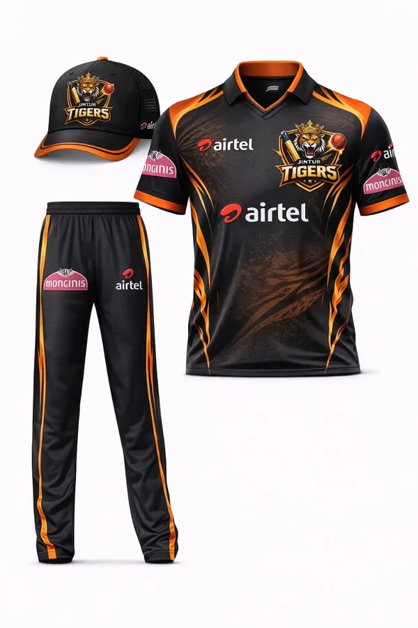 Black_Polyester_And_Spandex_Cricket_Jersey_Set_Sportswear_Set