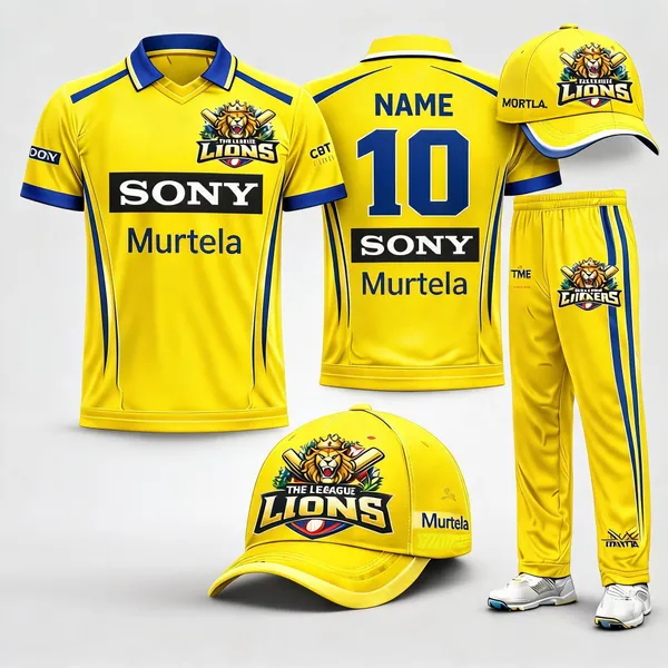Yellow_Polyester_And_Spandex_Cricket_Jersey_Set_Sportswear_Set