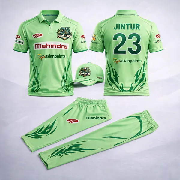 Green_Polyester_And_Spandex_Cricket_Jersey_Set_Sportswear_Set