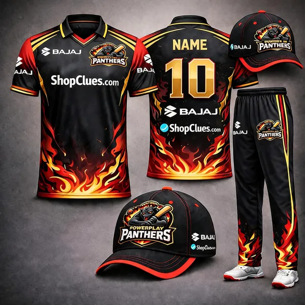 Black_Polyester_And_Spandex_Cricket_Jersey_Set_Sportswear_Set