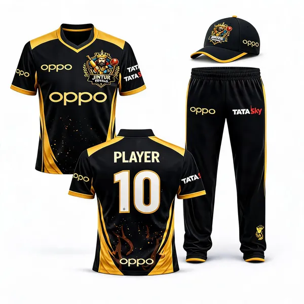 Black_Polyester_And_Spandex_Cricket_Jersey_Set_Sportswear_Set