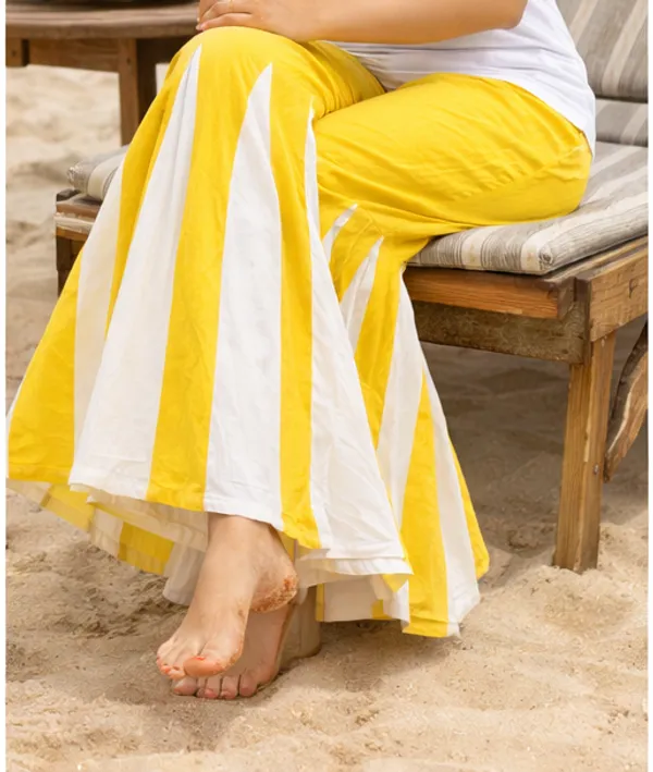 Yellow_White_Khadi_Cotton_Flared_Palazzo_Pants_For_Women