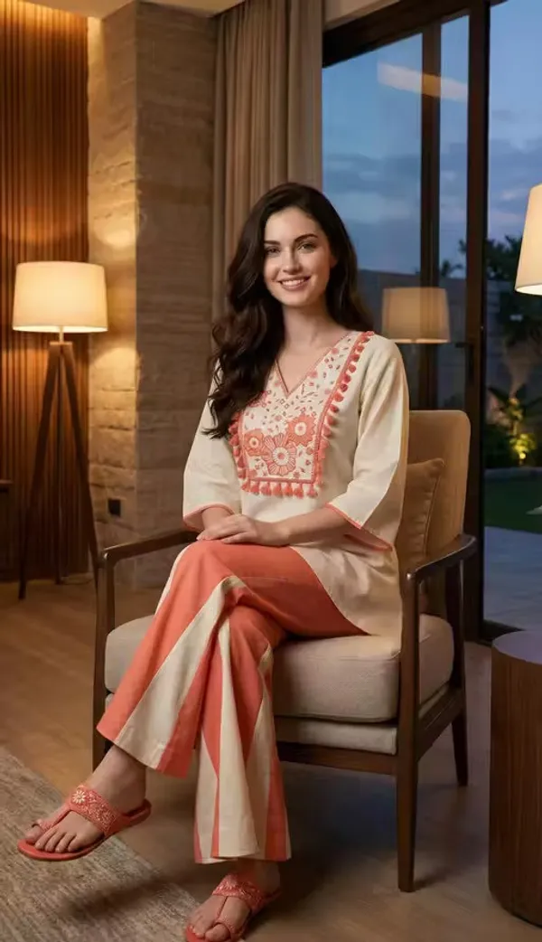 Cream_Khadi_Cotton_Straight_Embroidered_Kurta_Palazzo_Set_For_Women