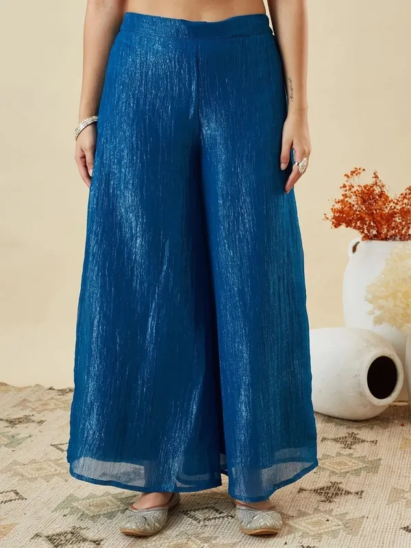 Blue_Ancysilk_Flared_Anarkali_Suit_Set_For_Women