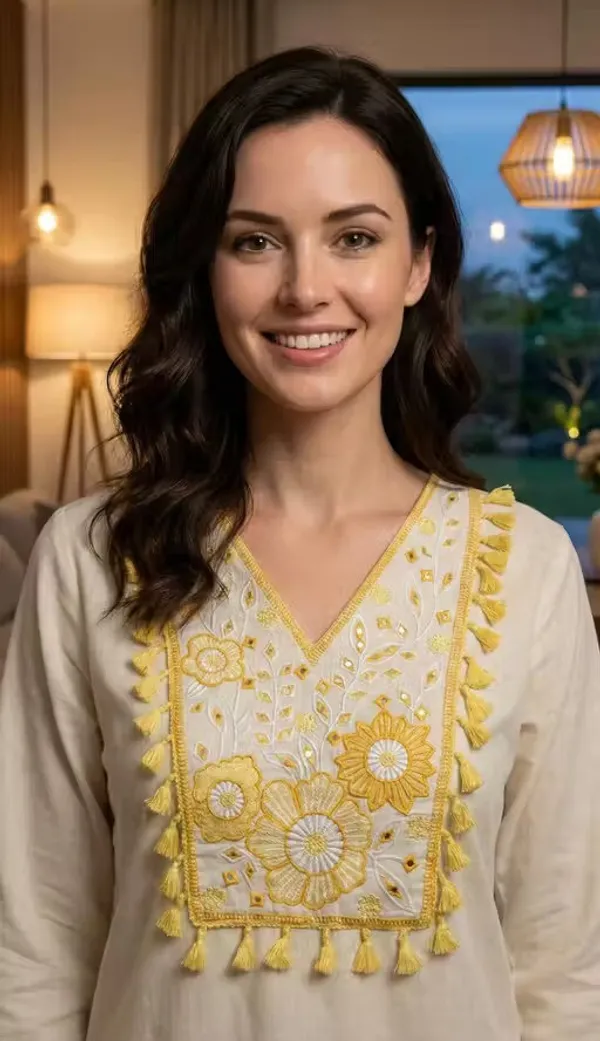 Cream_Khadi_Cotton_Straight_Embroidered_Kurta_For_Women