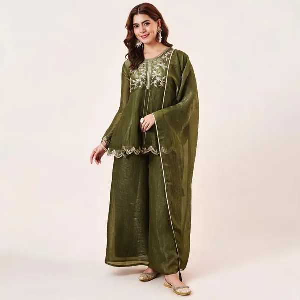 Olive_Green_Ancy_Silk_Straight_Embroidered_Salwar_Suit_For_Women
