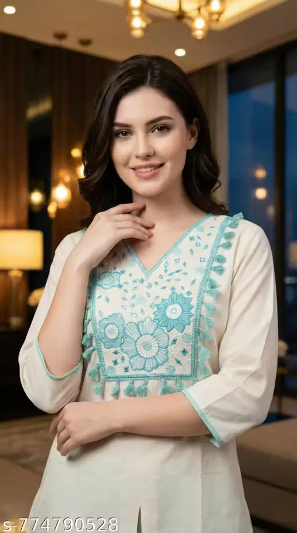 Cream_Khadi_Cotton_Straight_Embroidered_Kurta_Set_For_Women