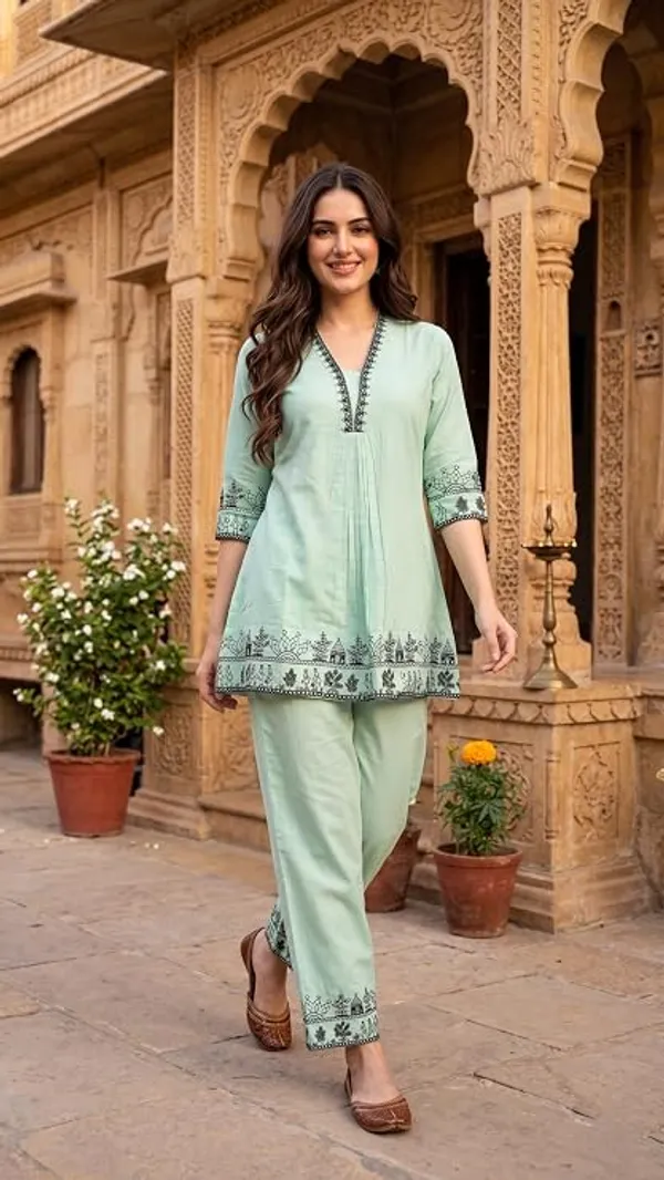 Mint_Green_Khadi_Cotton_Straight_Embroidered_Kurta_Set_For_Women