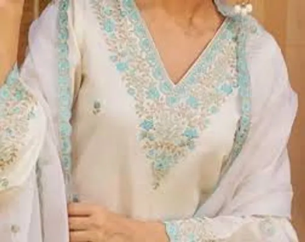 White_Chanderi_Silk_Straight_Embroidered_Kurta_Set_For_Women