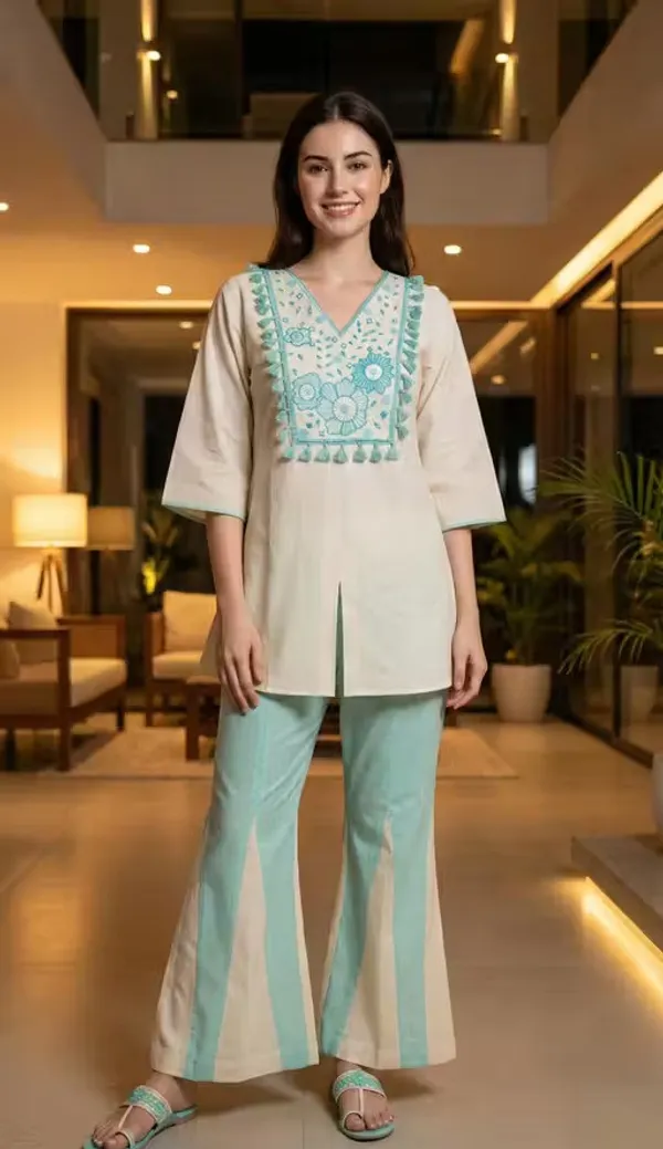 Cream_Khadi_Cotton_Straight_Embroidered_Kurta_Set_For_Women
