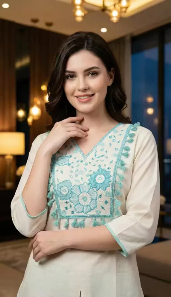 Cream_Khadi_Cotton_Straight_Embroidered_Kurta_Set_For_Women