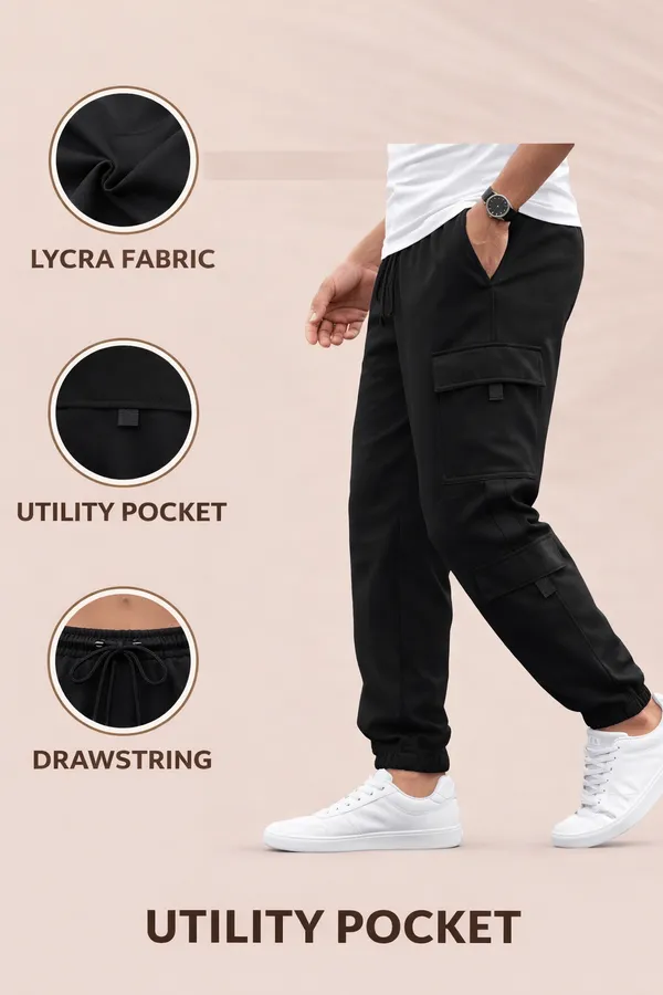 Black_Lycra_Relaxed_Cargo_Jogger_Pants_For_Men