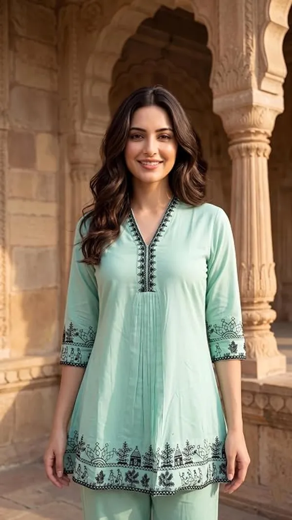 Mint_Green_Khadi_Cotton_Straight_Embroidered_Kurta_Set_For_Women