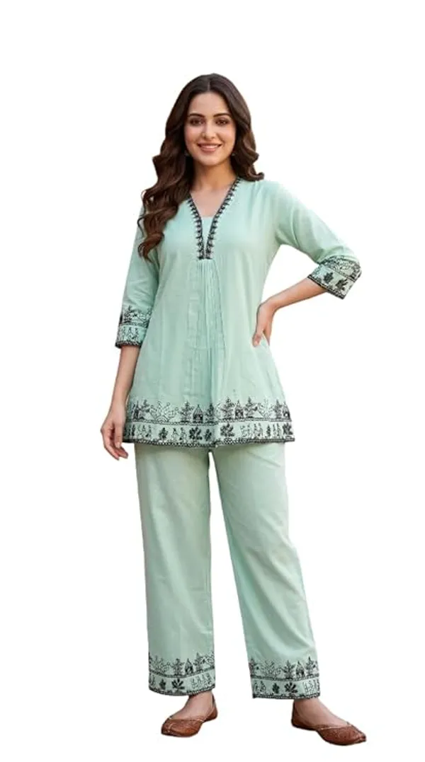 Mint_Green_Khadi_Cotton_Straight_Embroidered_Kurta_Set_For_Women