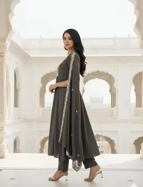 Grey_Silk_Flared_Embroidered_Anarkali_Kurta_Set_For_Women
