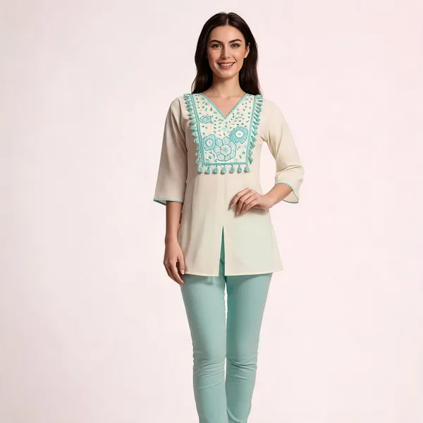 Cream_Khadi_Cotton_Straight_Embroidered_Kurta_For_Women
