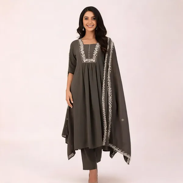 Grey_Silk_Flared_Embroidered_Anarkali_Kurta_Set_For_Women