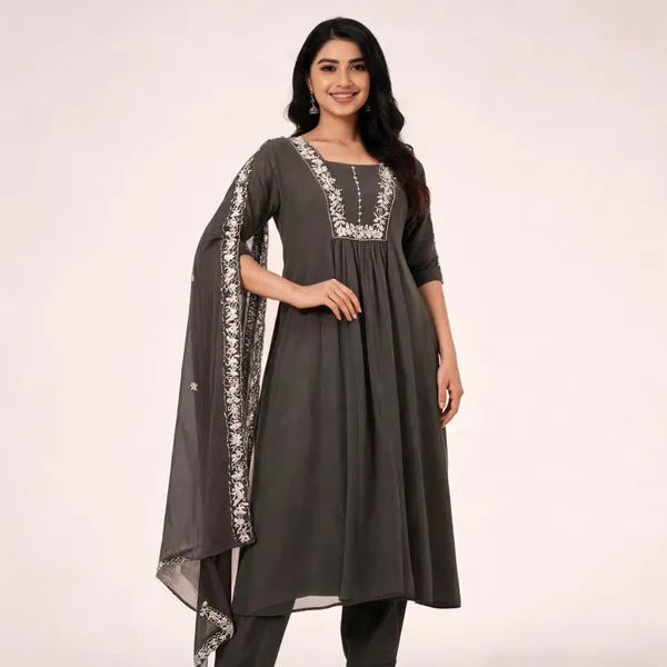 Grey_Silk_Flared_Embroidered_Anarkali_Kurta_Set_For_Women