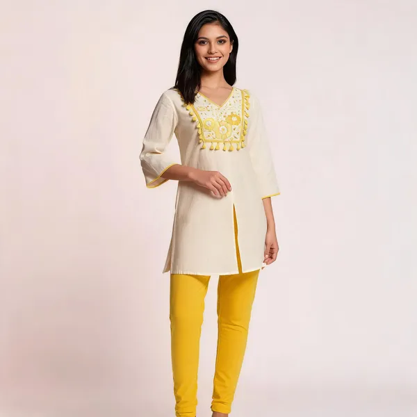 Cream_Khadi_Cotton_Straight_Embroidered_Kurta_For_Women
