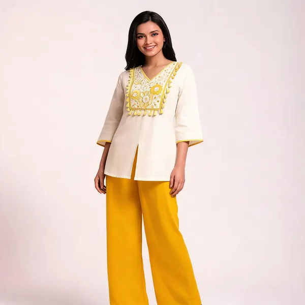 Cream_Khadi_Cotton_Straight_Embroidered_Kurta_For_Women
