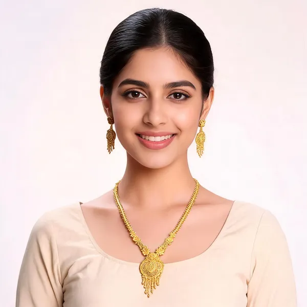 Gold_Micro_Gold_Traditional_Necklace_Set_With_Earrings_For_Women