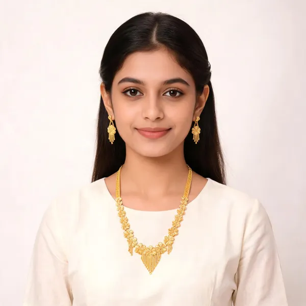 Gold_Micro_Gold_Floral_Necklace_Set_For_Women