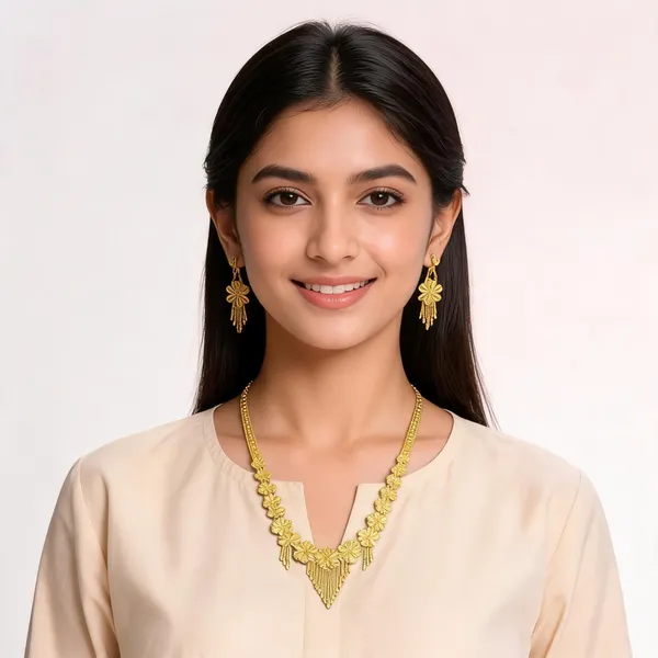 Gold_Micro_Gold_Floral_Necklace_Set_For_Women